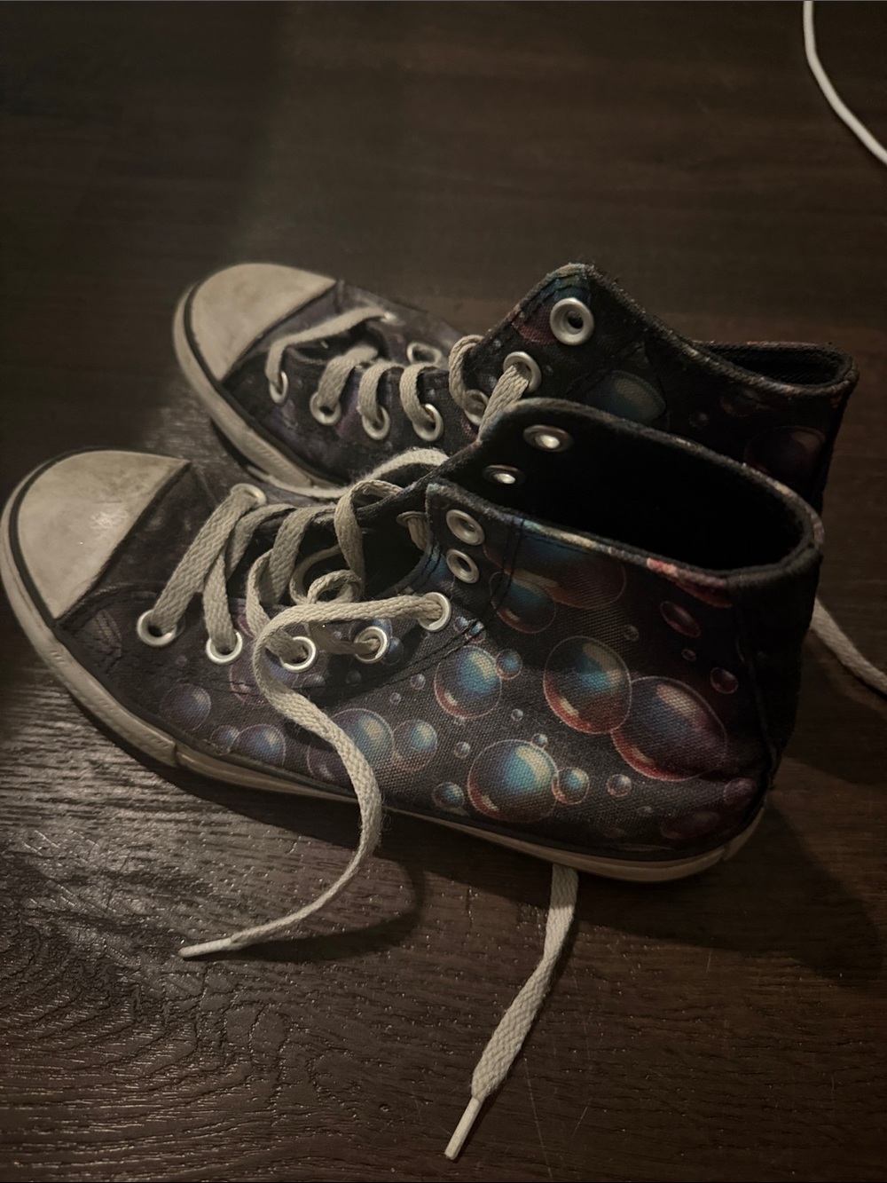 Converse Kids High-Top Sneakers in Black with Multicolor Bubble Print